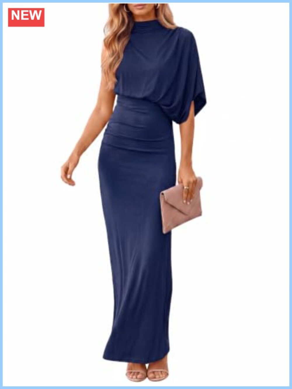 Womens Bodycon Maxi Dress Asymmetrical High Neck Sleeveless Cocktail Party